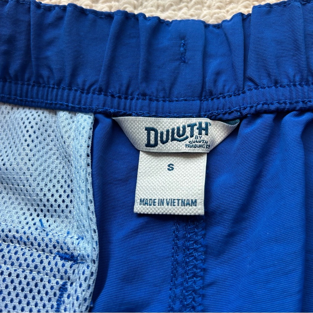 Duluth Trading Co Royal Blue Athletic Men's Shorts with Light Blue Drawstring - Picture 3 of 6